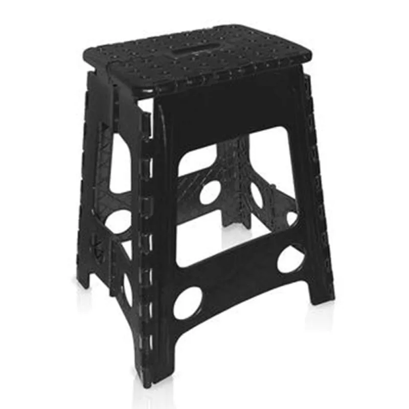 Banqueta Plástica Banquinho Banco Dobrável Preto - OUTRAS - Móveis