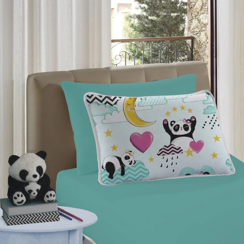 Jogo De Cama Liverpool Solteiro Malha Penteada 2 Peças 100% Algodão - Love Panda