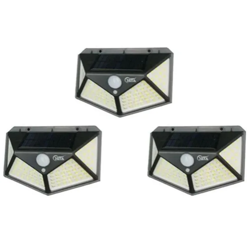 Kit 3 Luminária Solar Parede 100 Led Sensor Iluminaçao Boa - OUTRAS - Casa E Construção