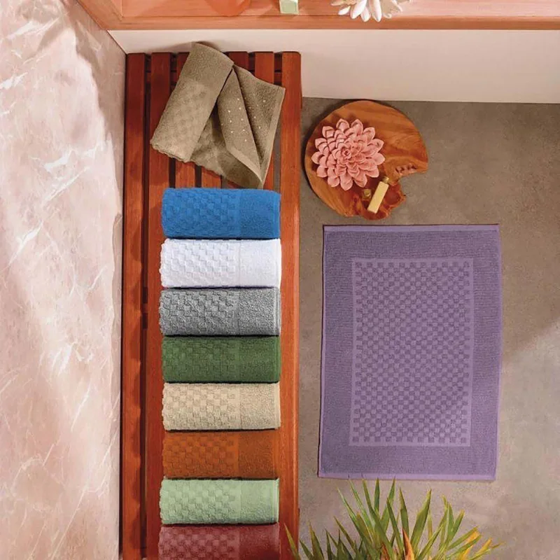 Toalha De Piso Horus 70x50 Cm Antiderrapante 1 Peça 100% Algodão - Lilás