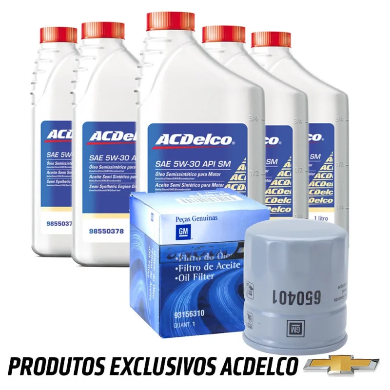Kit Troca De Oleo Filtro 5w30 Semissintetico 5 Litros Pecas Genui Astra /s10 /zafira /blazer /vectra - Não Disponível - Automotivo