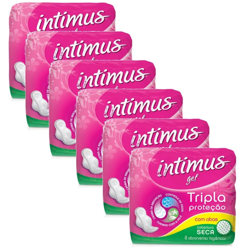 Kit Absorvente Intimus Gel Seco Abas 48 Unidades