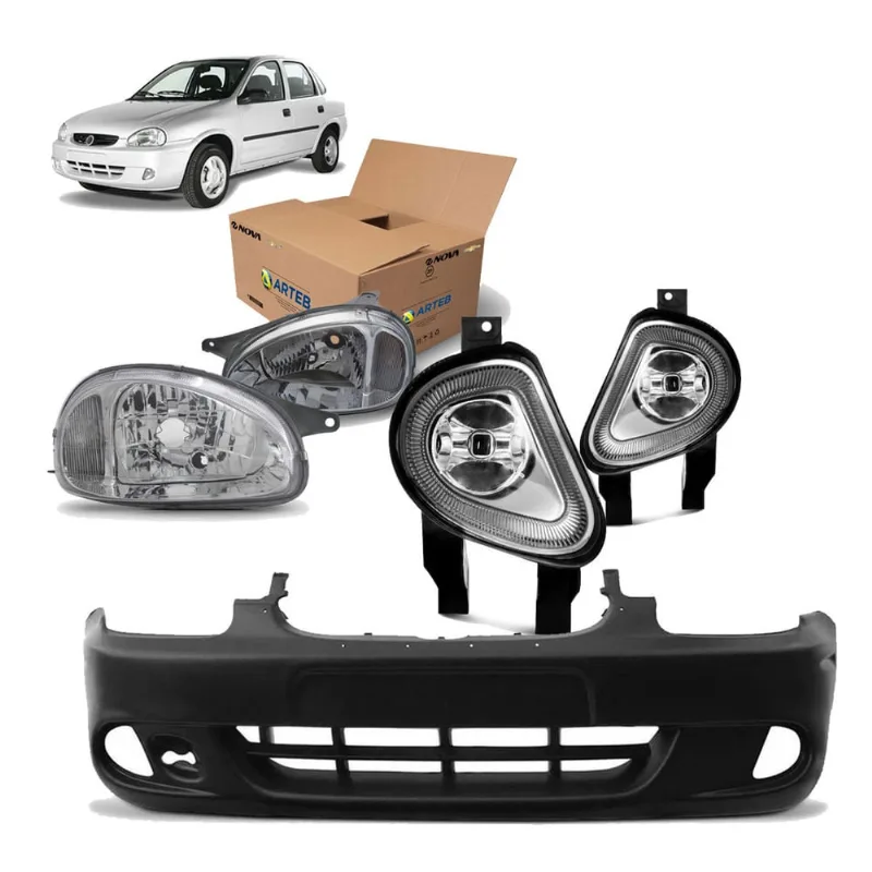 Par Farol Milha Parachoque Dianteiro Kit Nova Classic 2001 A 2010