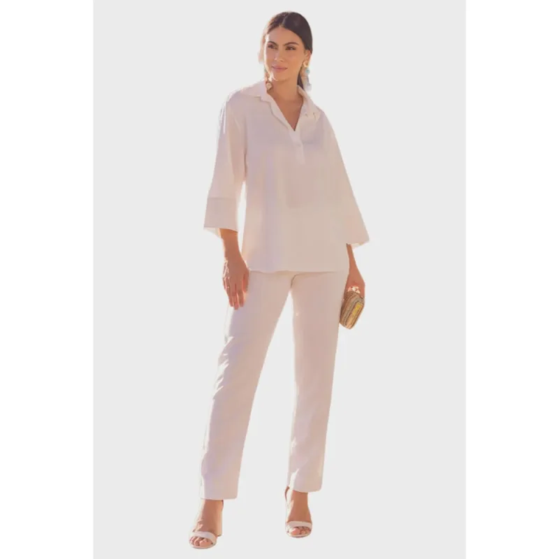 Calça Alfaiataria Matuta Essencial Off-White - Não Disponível - Moda