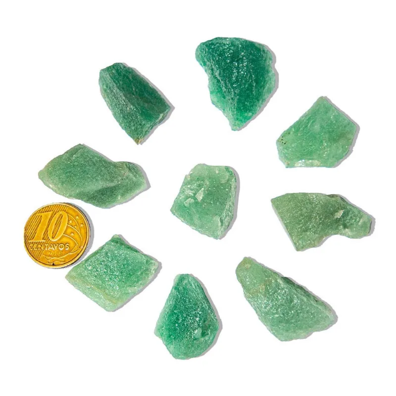 05 Cascalho Quartzo Verde Furo Vazado Artesanato 20 a 30mm