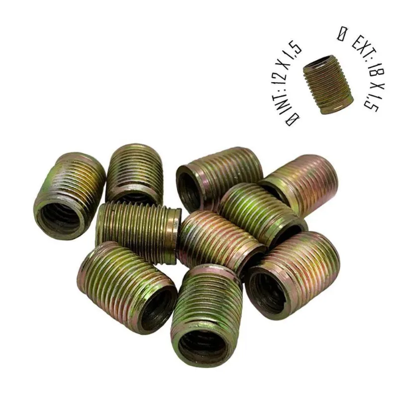 Rosca Postiça Bucha Roscada - M12x1,5 - M18x1,5 - 10 Pçs