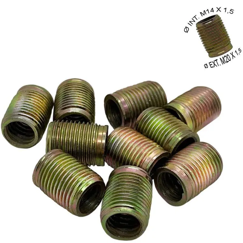 Rosca Postiça Bucha Roscada - M14X1,5 - M20X1,5 - 10 Pçs