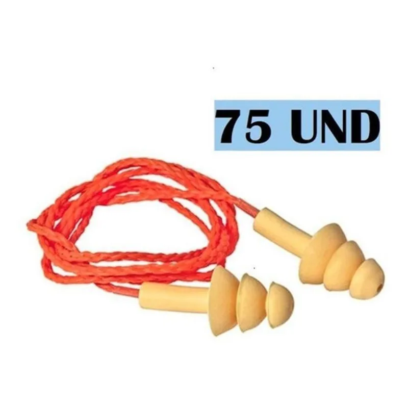 Protetor Auricular Cordão De Algodão 13db Kit 75 Und