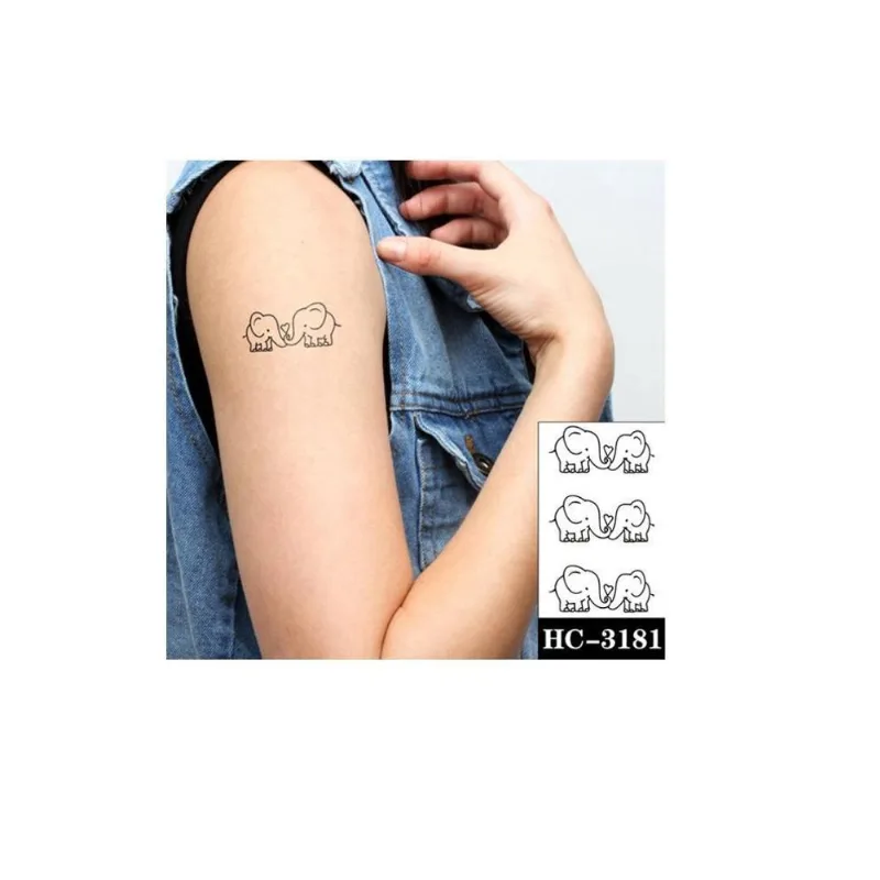 Tatuagem Temporaria Amor Elefante Carinhoso