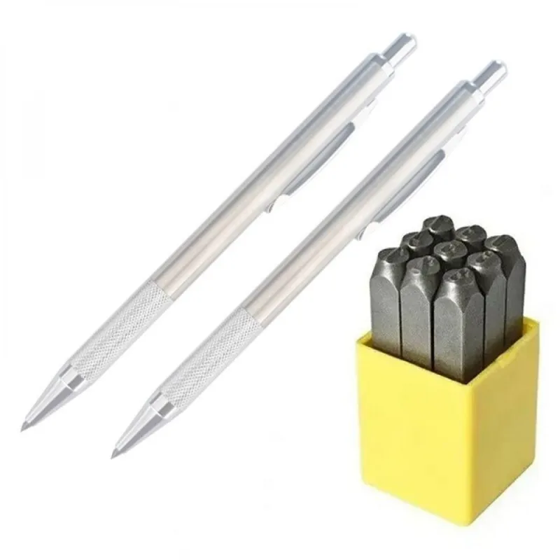 Kit Marcação - 2 Riscadores 150mm + Punção Numérico 2,0 Mm