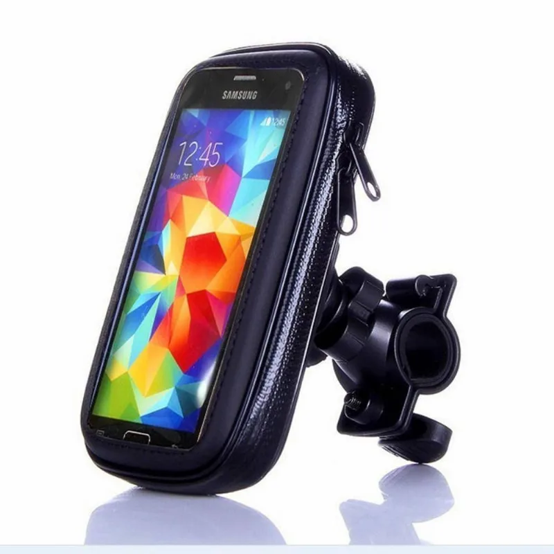 Suporte De Guidão Para Celular Para Bicicleta E Moto Case Impermeável Com Fechamento Em Zíper