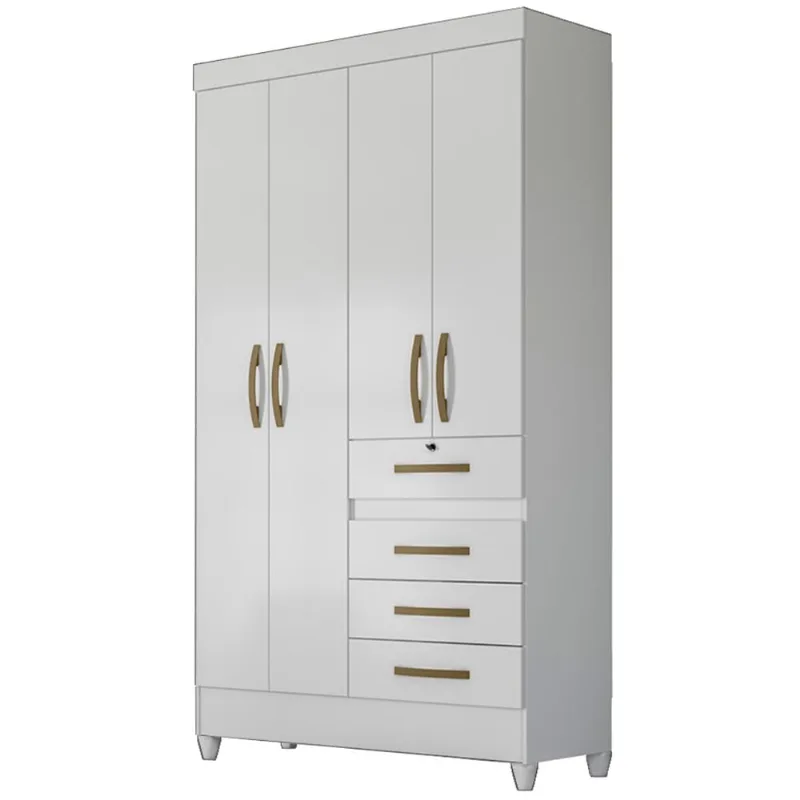 Guarda Roupa Solteiro 4 Portas 8704 Branco Flex Moval