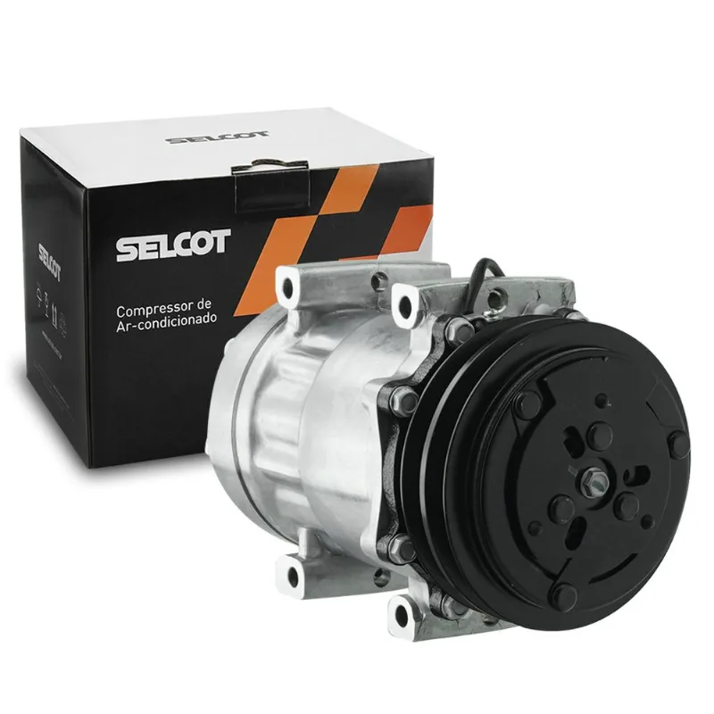Compressor Ar 24V 7H15 Passante Polia 2V 125mm Universal Flex Selcot