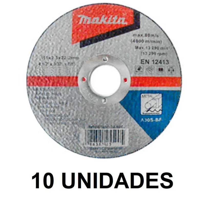 Disco De Corte 5 Pol 125x2.5x22mm P-metais Makita D-19934 - 10 Unidades