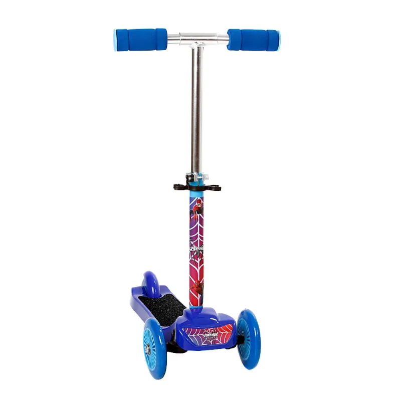Brinquedo Infantil Patinete Scooter 3 Rodas Speed Test Azul Homem Aranha Art Brink