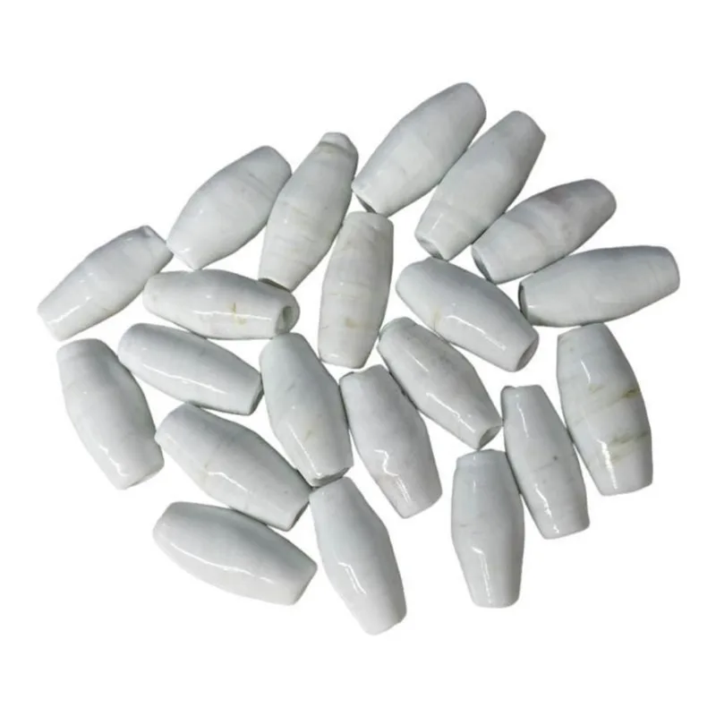 Kit 7 Firmas Azeitona 35X15Mm Branca Leitosa Murano Guias
