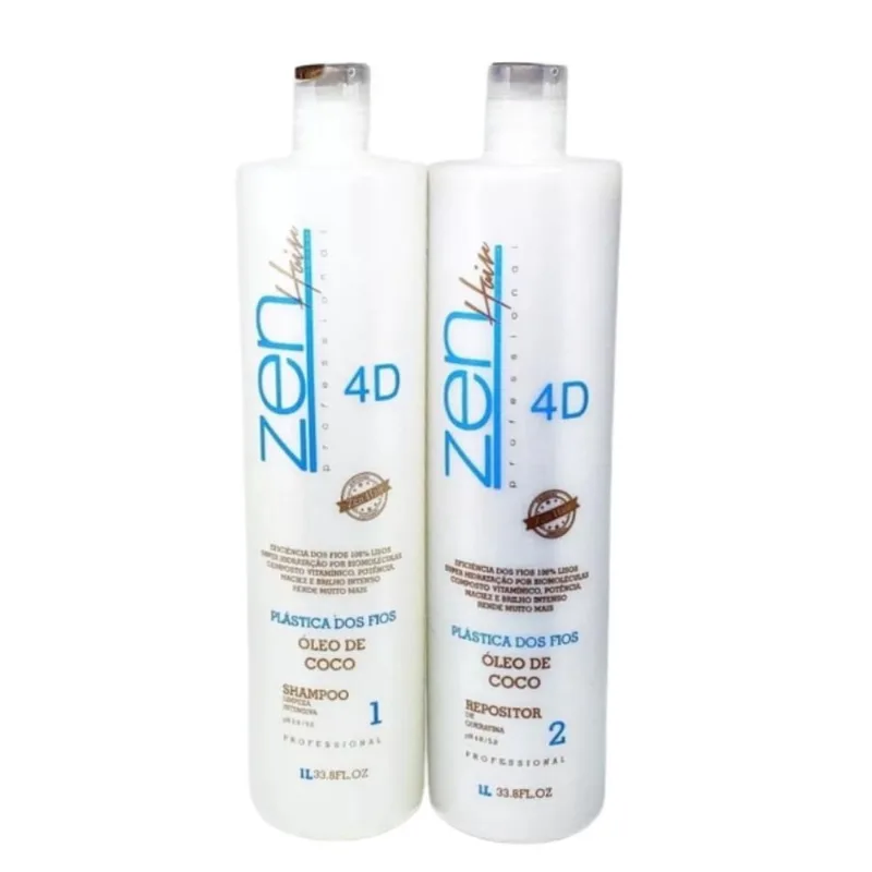 Escova Progressiva Plástica Dos Fios 4D Zen Hair 2X1 L