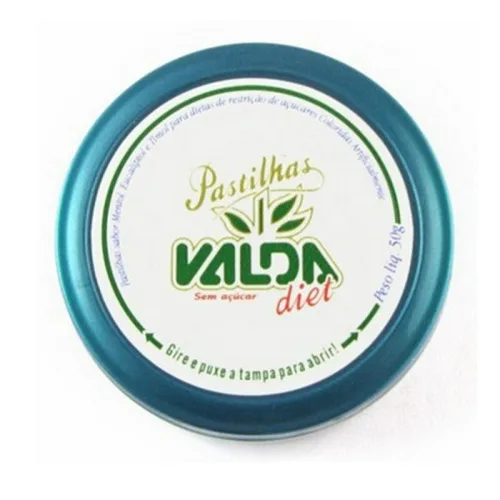 Pastilhas Mentol, Eucaliptol E Timol Zero Açúcar Valda Pote 50g - VALDA - Mercearia