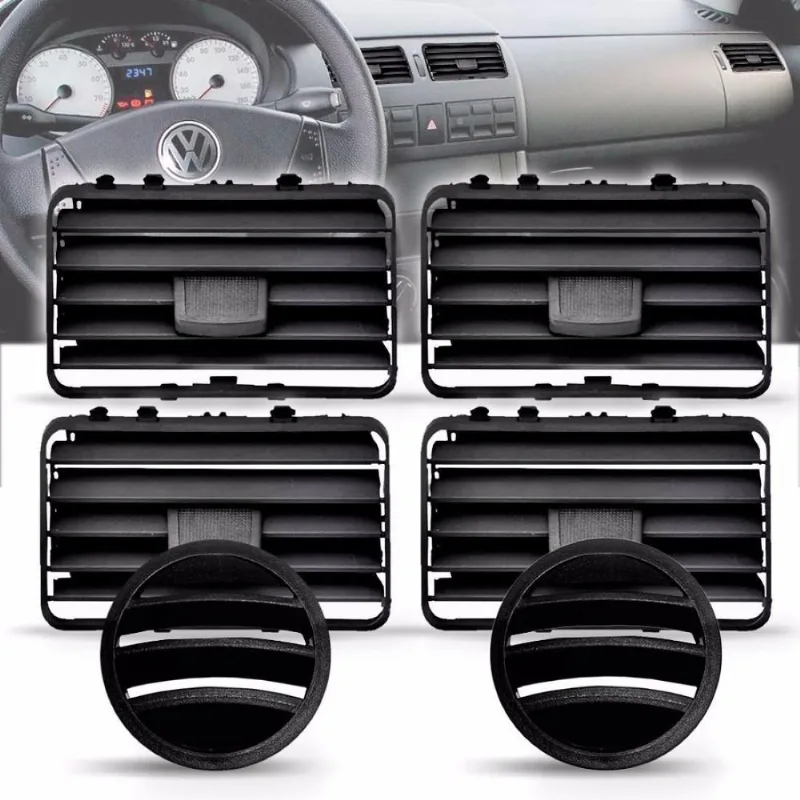 Difusor De Ar Painel Gol Saveiro Parati G3 Kit 6 Peças Preto