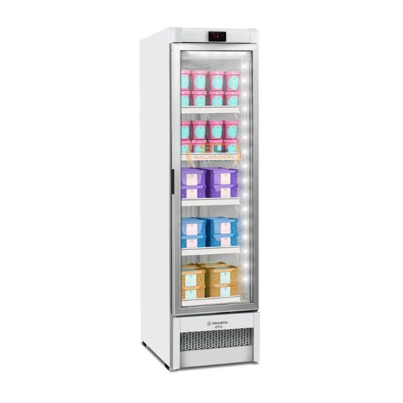 Freezer Vertical Porta de Vidro Para Sorvetes e Congelados 240L VF28FH Branco 220V- Metalfrio