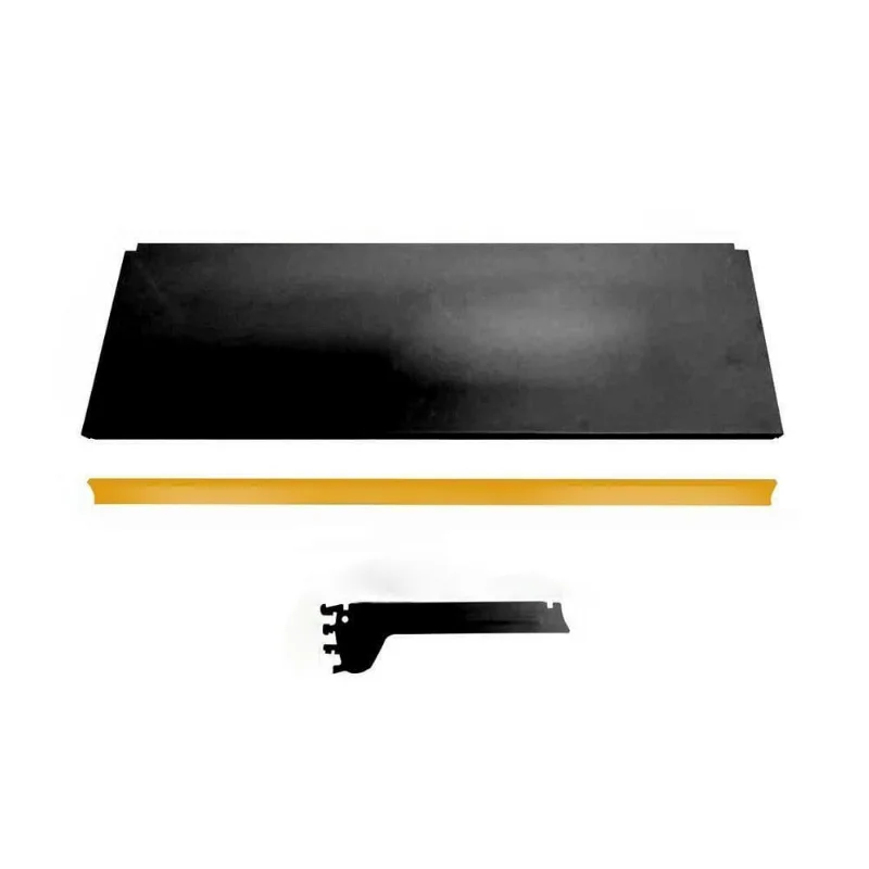 Kit 3 Bandeja Prateleira 30x91 Gôndolas New Plus Preto Porta Etiqueta Amarelo Sa Gôndolas