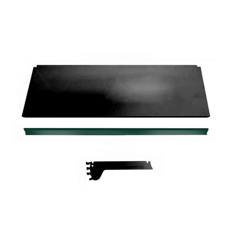 Bandeja Prateleira Ponta 30x73 Gôndolas New Plus Preto Porta Etiqueta Verde sa Gôndolas