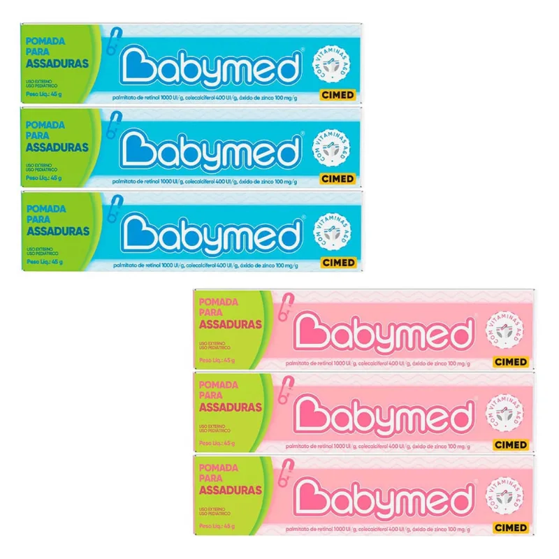Kit 6 und Babymed 3 Azul / 3 Rosa
