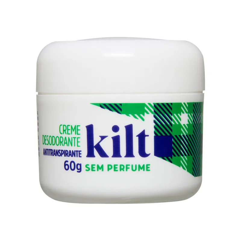 Desodorante Creme Antitranspirante Kilt sem Perfume 60g - Kilt - Higiene E Beleza