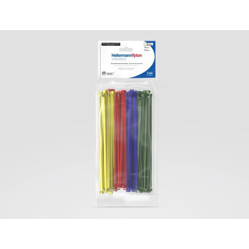 Kit Abraçadeira Mix De Cor T30R-150X3,6Mm 100Pçs
