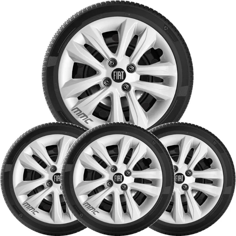 4un Calota Argo Cronos Aro 15 Prata Com Logo 192cp