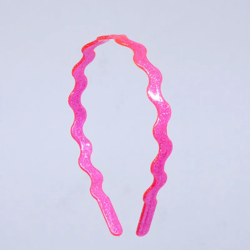 TIARA CURVADA GLITTER 10MM EM PLASTICO COM 12 PEÇAS 230 - Pink