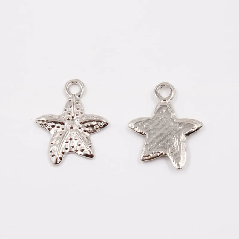PINGENTE ESTRELA DO MAR 23X17MM EM ZAMAC COM 100GR Niquel