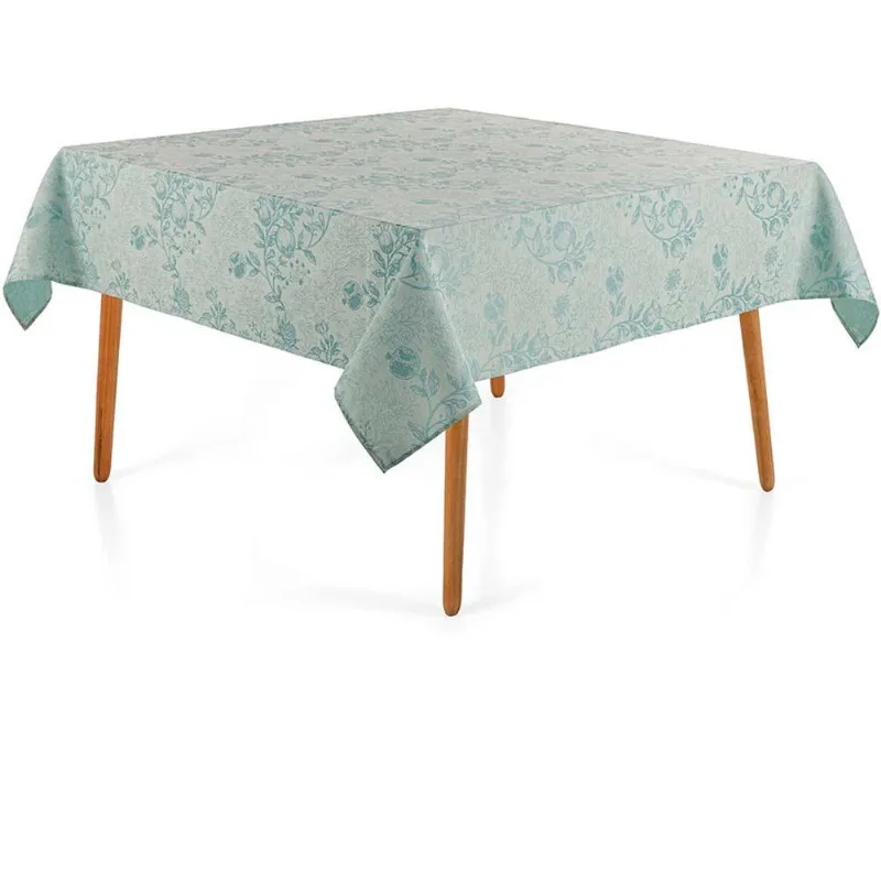 Toalha De Mesa Quadrada Sempre Limpa Roman 180x180cm - Karsten Turquesa/90156