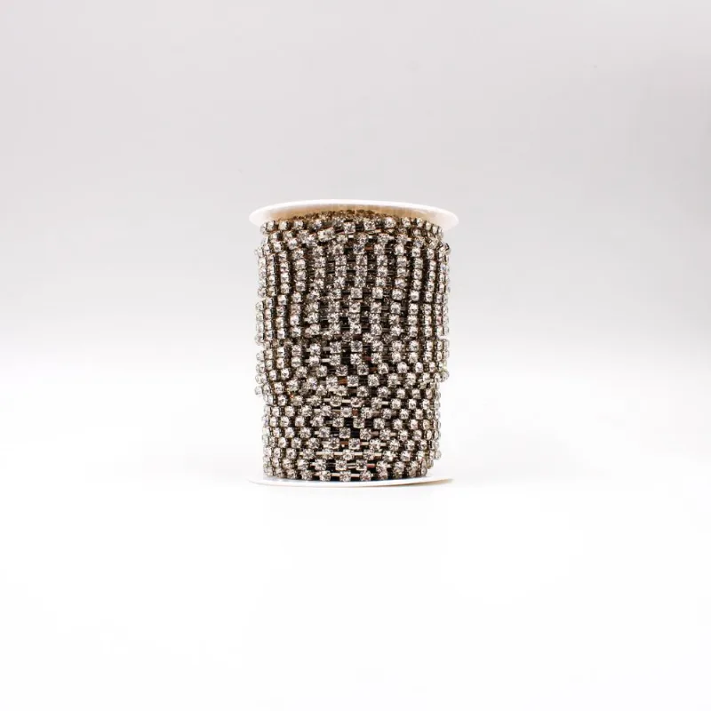 CORRENTE DE STRASS SEPARADA SS 20 EM VIDRO COM 30 M 533 - Niquel + Cristal 101