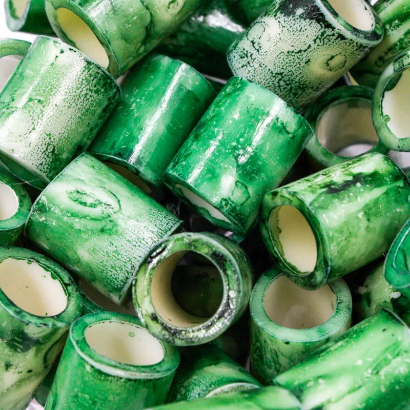 Tubinho Redondo 20X12mm Em Resina Com 250G 596 - Verde Mesclado