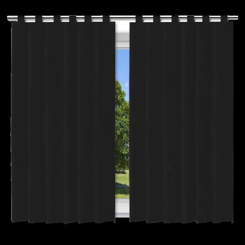 Cortina Blackout 200x140cm em PVC com Alça para Varão Preto Vida Pratika - Vida Pratika - Agro