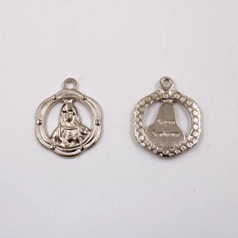 PINGENTE NOSSA SENHORA 27.5 MM EM ZAMAC COM 100GR Niquel