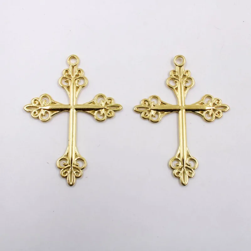 PINGENTE CRUZ ARABESCADA 58 MM EM ZAMAC COM 100GR Dourado