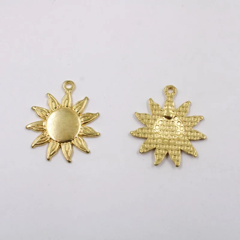 PINGENTE GIRASSOL 32X28MM EM ZAMAC COM 100GR 073 - Dourado