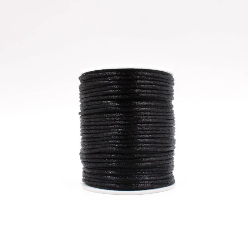 CARRETEL FIO DE CETIM 02MM COM 50 METROS Po103 - Preto