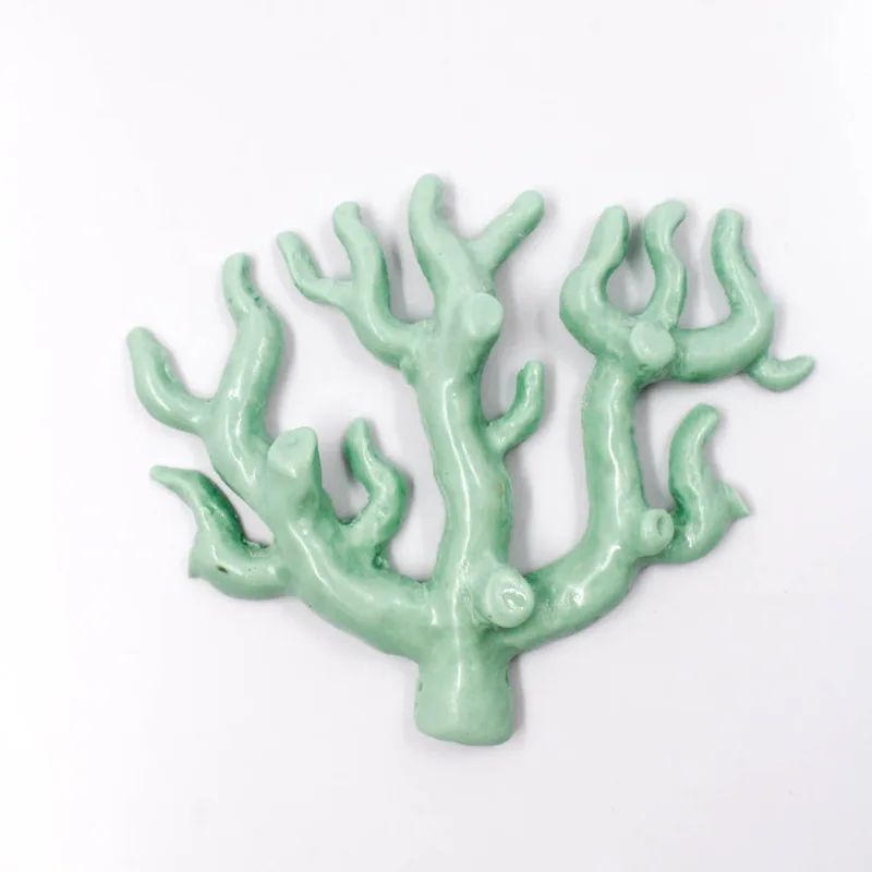 GALHO CORAL EM RESINA 55MM COM 05 PEÇAS Verde Agua