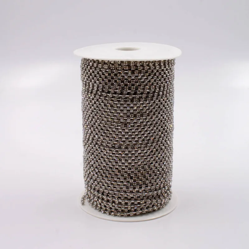 CORRENTE DE STRASS SEPARADA SS12 EM VIDRO COM 100M 101K - Cristal 101