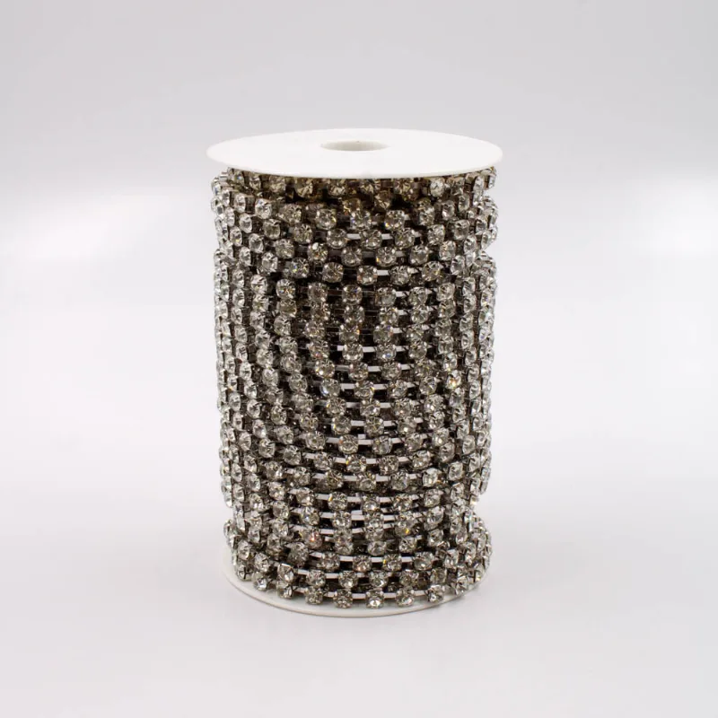 CORRENTE DE STRASS SEPARADA SS28 EM VIDRO COM 27 METROS 101K - Cristal 101