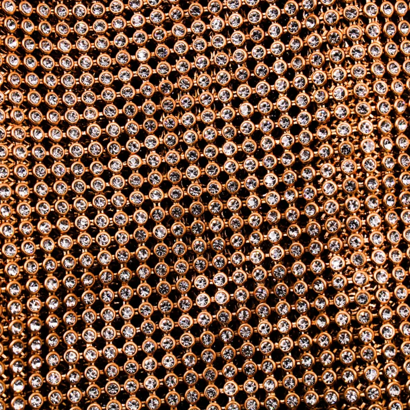 Manta De Strass Sem Cola 45X120mm Em Aluminio E Vidro 073 - Dourado