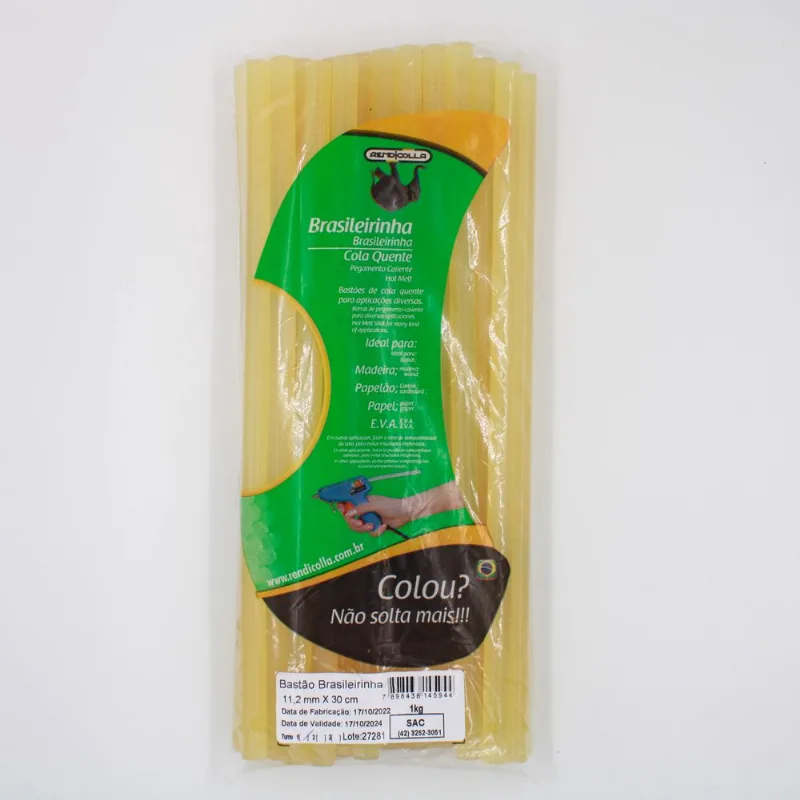 Bastão Cola Quente Brasileirinha Grossa 11,2X300 Mm Rendicolla 100G Unica