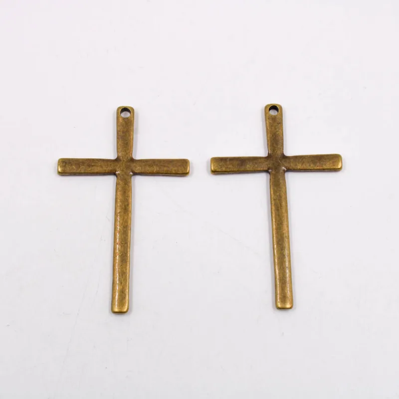Pingente Cruz Lisa 61X38mm Em Zamac Com 12 Peças 075 - Ouro Velho