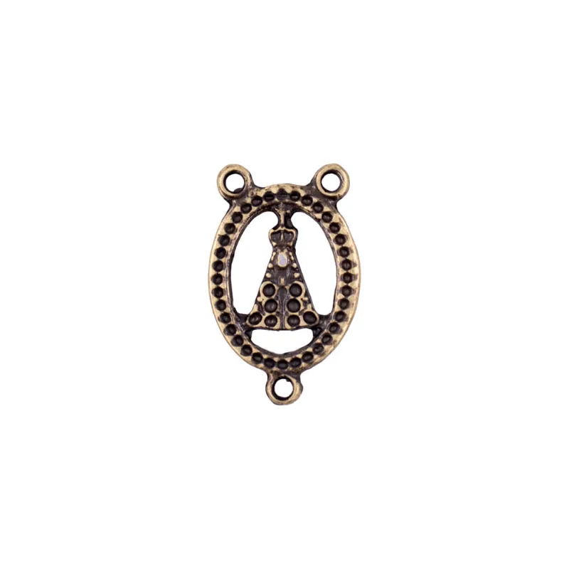Entremeio Nossa Senhora Vazada 30Mm Em Zamac Com 12 Peças 075 - Ouro Velho