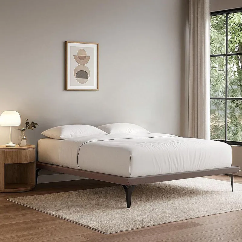Base Box Cama Japonesa Toquio King Linho Marrom - OUTRAS