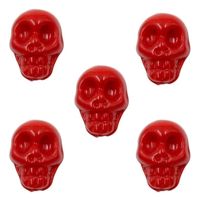 FIRMA CAVEIRA PASSANTE 15X19MM EM VIDRO COM 10 UNIDADES 201 - Vermelho
