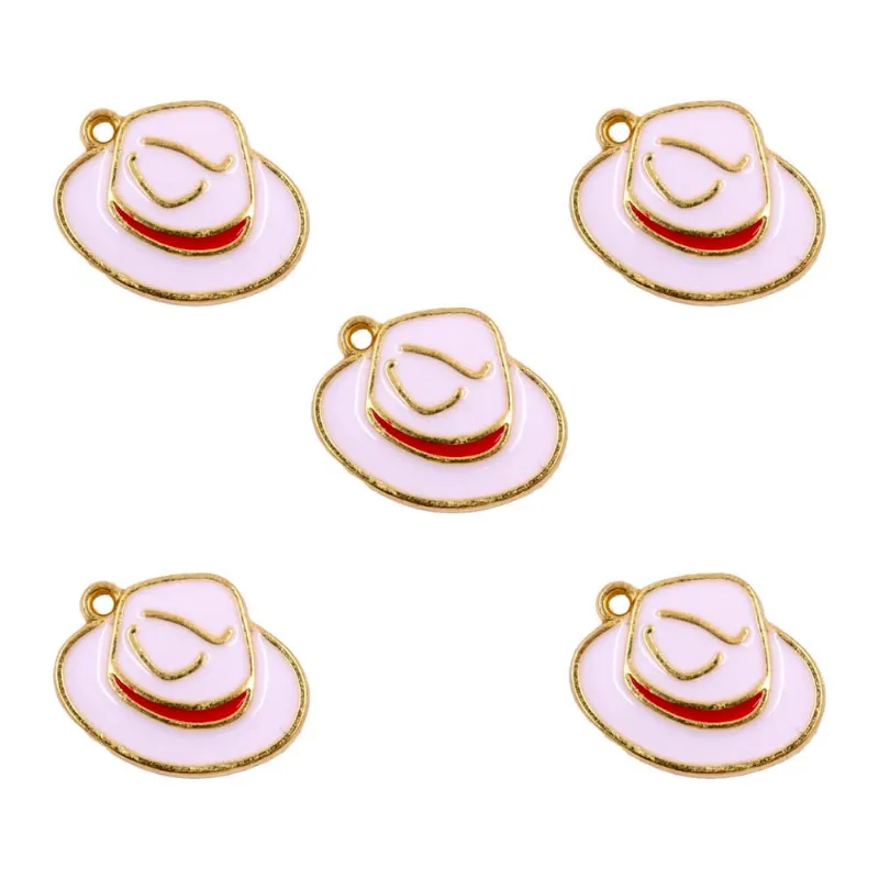 Pingente Chapéu Zé Pilintra Resinado 28Mm Em Zamak Com 07 Peças 073 - Dourado